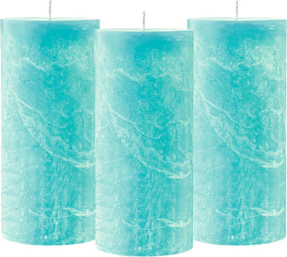 Simply Soson 3x6 inch Ivory Pillar Candles Set of 3, Rustic Texture, Unscented Ivory Candles, Dripless Candles, 3 inch Pillar Candles Ideal as Wedding, Parties, Spas, Dinner, Home Decoration, Church