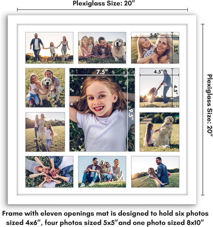 Americanflat 4x6 Collage Picture Frame with Polished Plexiglass - Multi Picture Frames Fit Sixteen 4x6 Photos or Use as One 18x26 Poster Frame for Wall Display - Signature Collection - Black