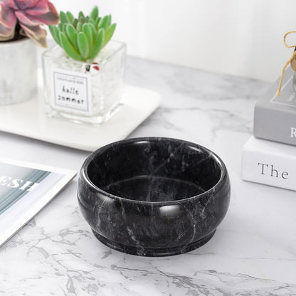 4.72 Inch Small Decorative Bowls, Natural Marble Decorative Bowls for Home Decor, Key Bowl, Coffee Tables Centerpiece, Soap Serving Bowl, Incense Burner, Smudge Bowl