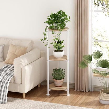 Plant Stand Indoor Corner Tall 2 Tier Metal Modern Flower Storage Plant Shelf Holder for Living Room Balcony Garden,Black (2 Tier-Black Round)