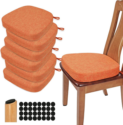 BUYUE Thickened 2.5" Friendly Woven Fabric Dining Chair Cushion, U-Shape High Density Foam Comfortable Chair Pad for Kitchen, Slip Resistant Indoor Seat Cushion (1 Piece, Dark Gray)