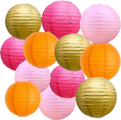 BEISHIDA 10Pcs White Paper Lanterns Decorative Chinese/Japanese Hanging Round Paper Lanterns Lamp for Birthday, Wedding, Christmas, Bridal, Home Decor, Party Decoration(Size of 4”, 6”, 8”, 10”)