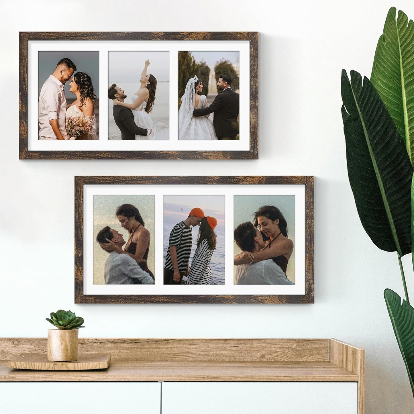 DUENPY 14x26 Collage Picture Frame 4x6 Collage Picture Frame Displays Twelve 4x6 inch Photos Available Horizontal Wall Mounting Display and Vertical Black - Colors B
