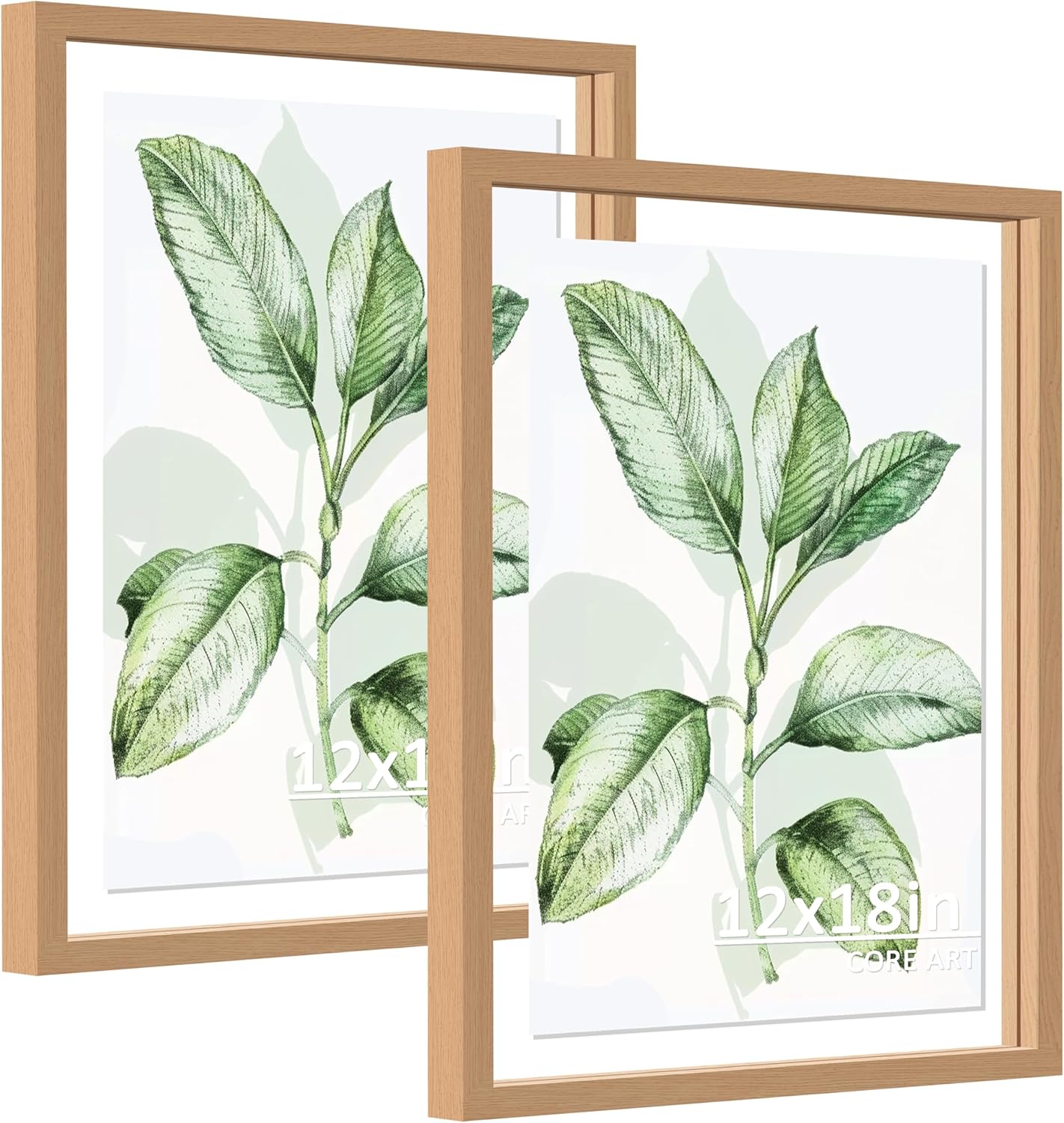 CORE ART 8x10 Floating Picture Frame,Double Plexglass Floating Frame for 5x7,4x6 Pictures,Wall or Tabletop Display,Black