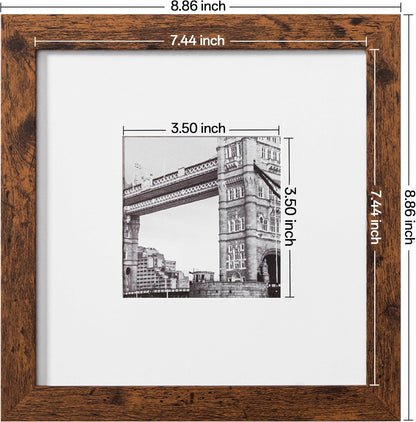eletecpro 12x12 Picture Frames Set of 9 with Clear Acrylic Cover, Display 8x8 Photos with Mat or 12x12 Without, Classic and Sturdy Square Collage Gallery Wall Decor, Easy Wall Mount, Black