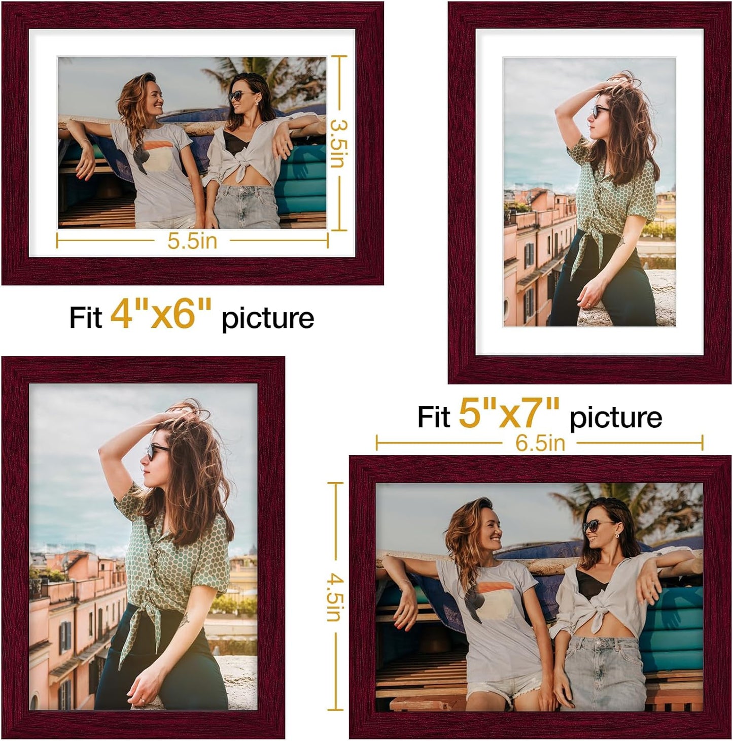 Vittanly 11x14 Picture Frame, Display Pictures 8x10 with Mat or 11x14 without Mat, Photo Frame for Wall Mounting, Black, 1 Pack - Colors B
