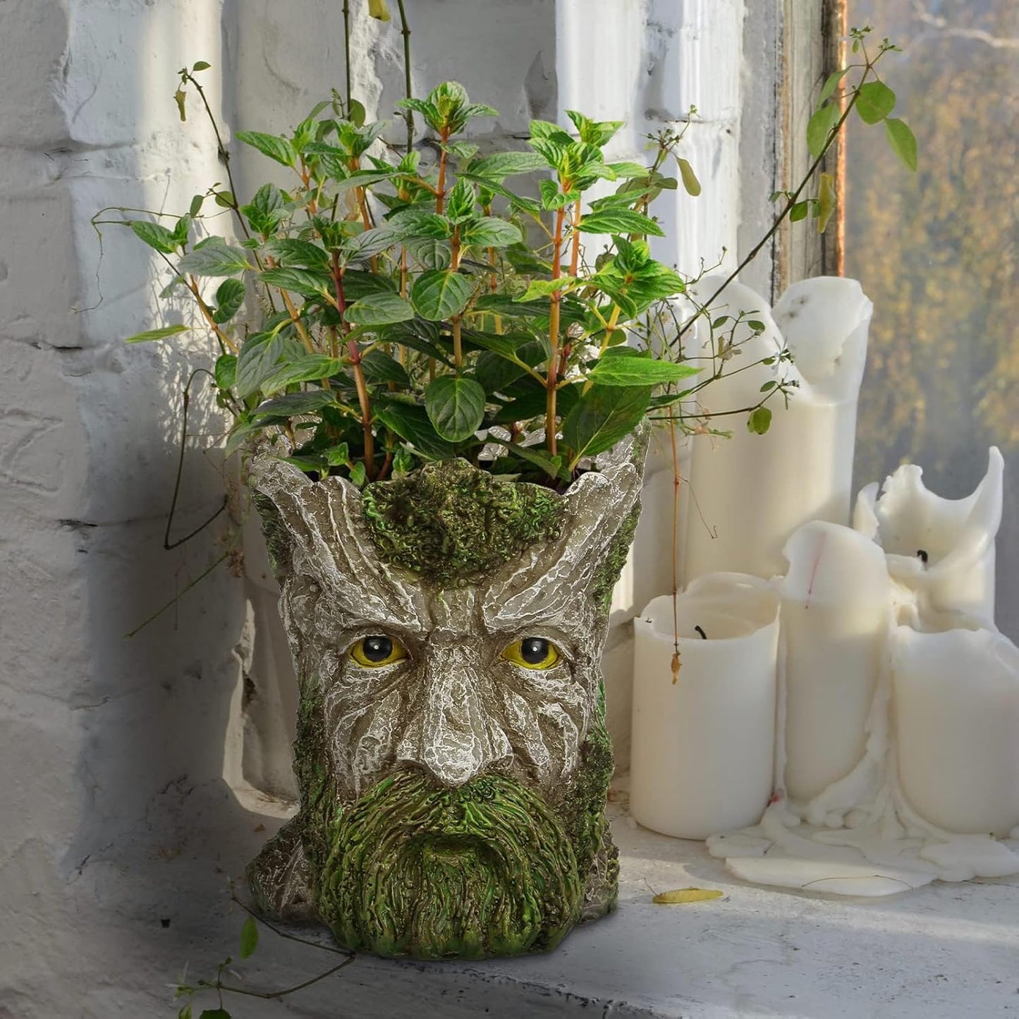 vomiceak Face Planter Pots Head, Planters for Indoor Plants - Double Cute Plant Pots for Flower & Succulent with Drainage Holes - Gift Ideas for Women (White Lady)