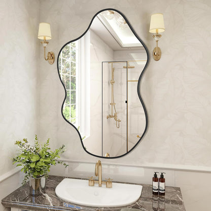 White Round Mirror 30 Inch, Circle Wall Mirrors for Bathroom, Bedroom Living Room or Entryway