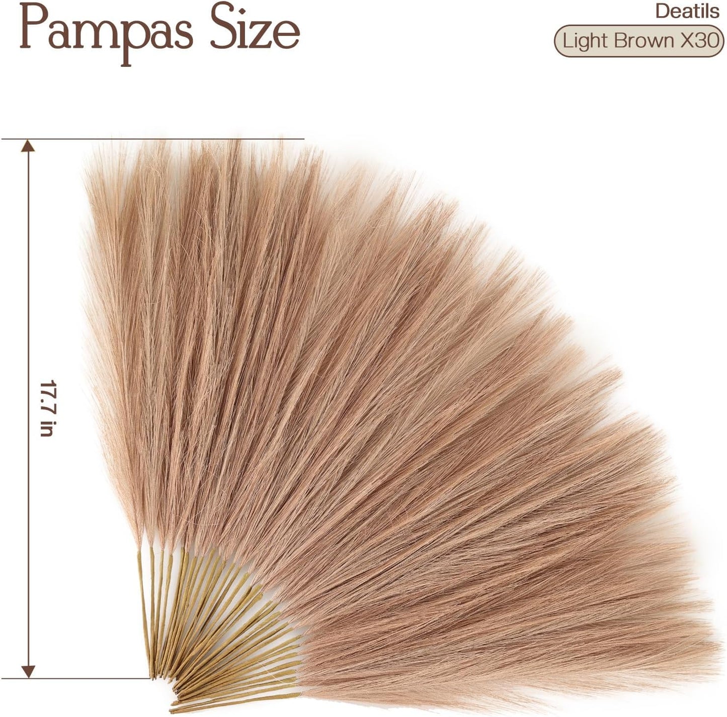 UREYMX Faux Pampas Grass Decor 17.7 Inch 6pcs, Artificial Pampas Grass Fluffy Home Decor, Short Vase Room Decor pompous Grass Flower Arrangement for Boho Home Wedding Decoration (Black)