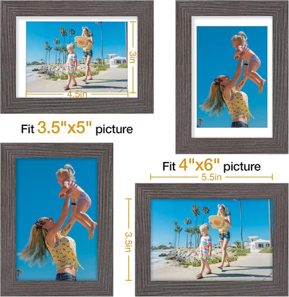 Vittanly 8x10 Picture Frames Set of 9, Shatter Resistant Plexiglass, Display 5x7 Pictures with Mat or 8x10 without Mat, Photo Frames for Wall or Tabletop, Engineered Wood, Black - Colors B