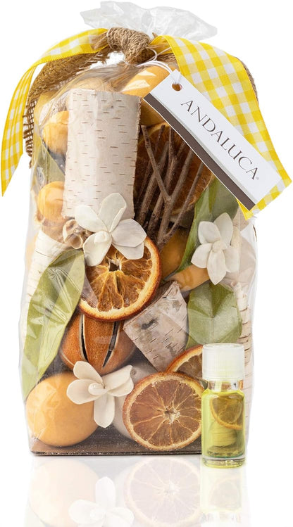 ANDALUCA Secrets of Spring Scented Potpourri | Made in California | Large 20 oz Bag + Fragrance Vial | Notes of Citron, Jasmine and Soft Woods | Floral Spring Home Fragrance