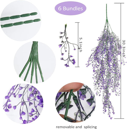 RECUTMS Fake Hanging Plants Artificial Ferns for Outdoor Hanging Faux Plants Vine Ivy Faux Fern Hanging Vines Wall Plants for Home Garden Party Wedding Decor (White 4P)