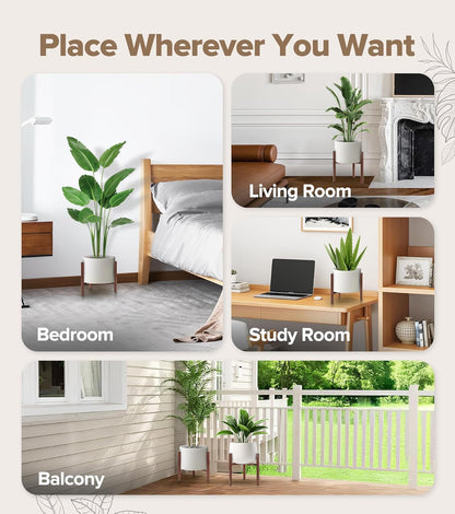 Plant Stand Indoor Adjustable, Metal Modern Indoor Plant Stand, Heavy Duty Plant Stands Outdoor Corner, Stable Plant Holder, Fits 8 to 12 Inches Pots, Black, 1 Pack, Pot & Plant Not Included