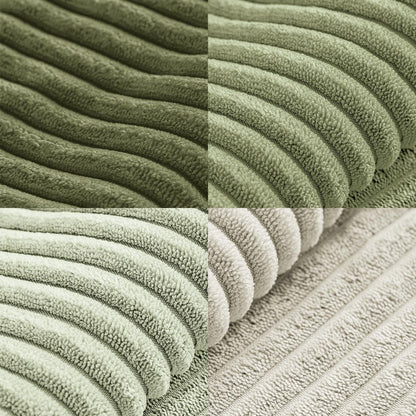 MIULEE Teal Orange Decorative Throw Pillow Covers 18x18 Inch Set of 4 Boho Corduroy Striped Cushion Cases Modern Farmhouse Patchwork Pillow Cases for Couch Sofa Bedroom Home Decor