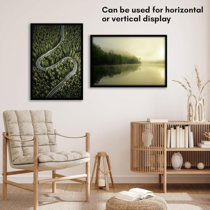 Americanflat 24x36 Poster Frame with Polished Plexiglass - Streamline Collection - Thin Border Picture Frame for Wall Display - Hanging Hardware Included - Black - Colors C