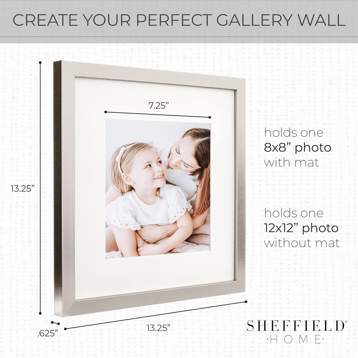 Sheffield Home 9 Piece Gallery Wall Frame Set, 11x14 in. matted to 8x10 in. (Matte Black)