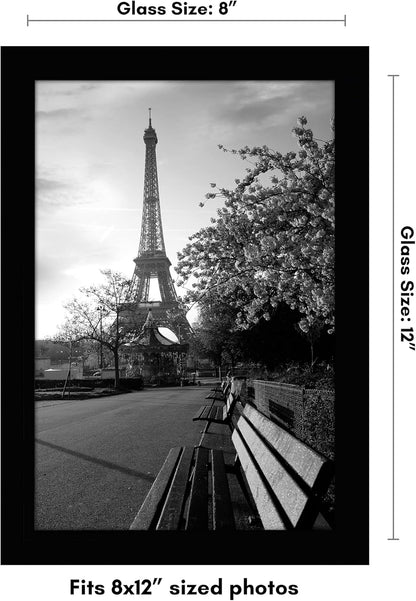 Americanflat 12x18 Poster Frame with Shatter-Resistant Glass - Signature Collection - Gallery-Style Frames Made of Engineered Wood - Photo Frame for Wall Display - Black - Colors A