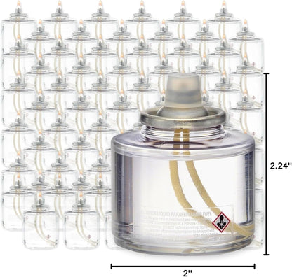 Hollowick Disposable Liquid Candles, 8 Hour, for Use in Glass Votive Tealight Lamp Holders, Restaurant Wedding Table Top Lights, Child Resistant Closures, 90 Pieces, Clear Fuel Oil HD8-90