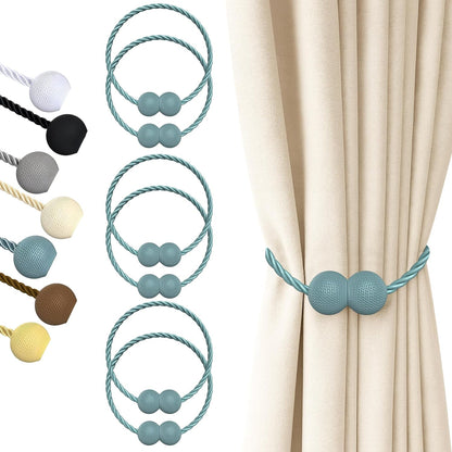 Hion Magnetic Curtain Tiebacks Black 2pcs, Curtain Tiebacks Buckles Holdbacks Holders Hooks Clip for Home Outdoor Bedroom Office Decorative Curtain
