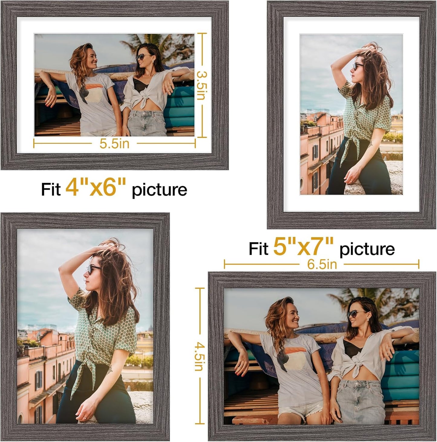 Vittanly 11x14 Picture Frame, Display Pictures 8x10 with Mat or 11x14 without Mat, Photo Frame for Wall Mounting, Black, 1 Pack - Colors B