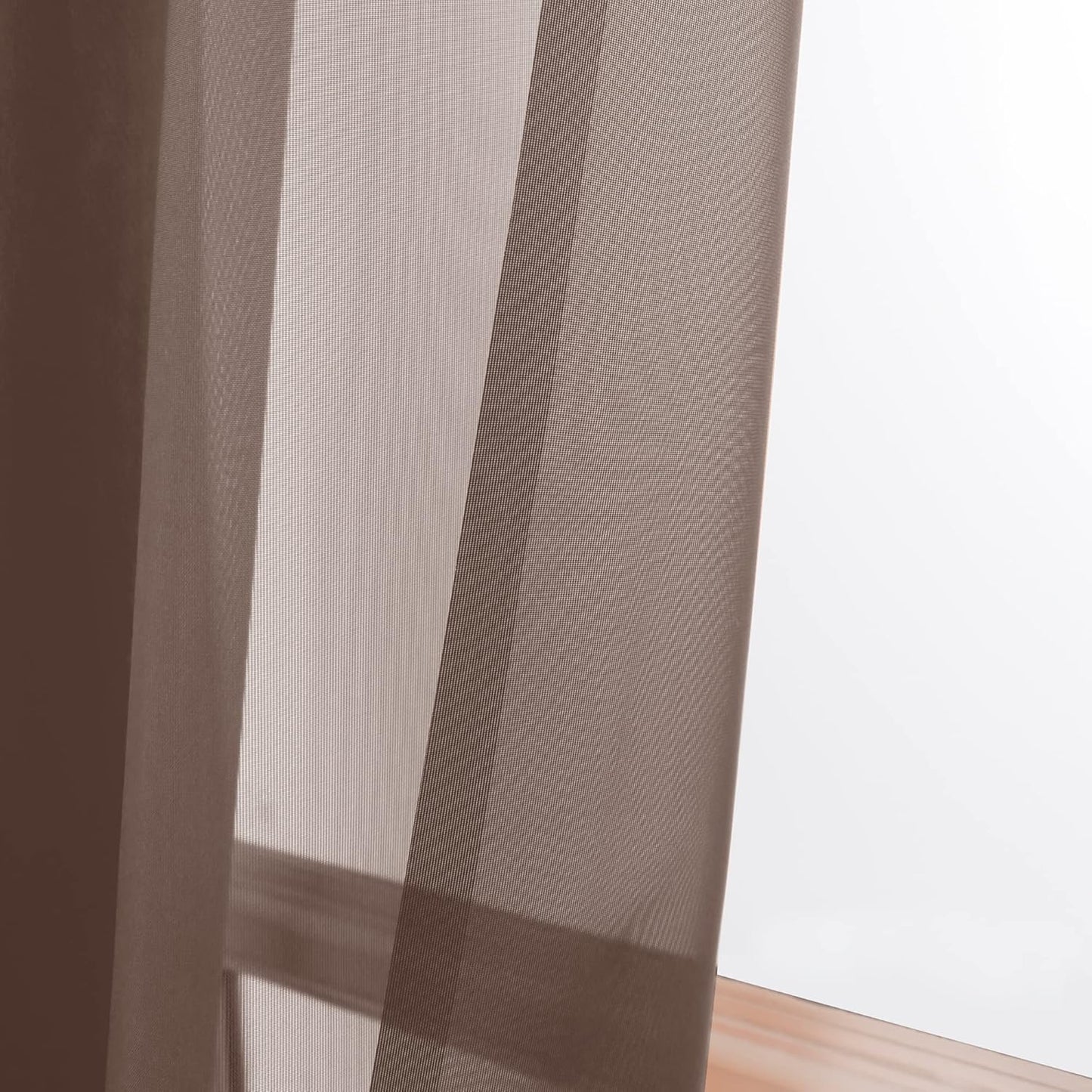 OWENIE Sheer Curtains 84 inches Long 2 Panels Set for Living Room/Bedroom, Rod Pocket Voile Sheer Panel Drapes, White, 2pcs, Each 42" W x 84" L - Colors A