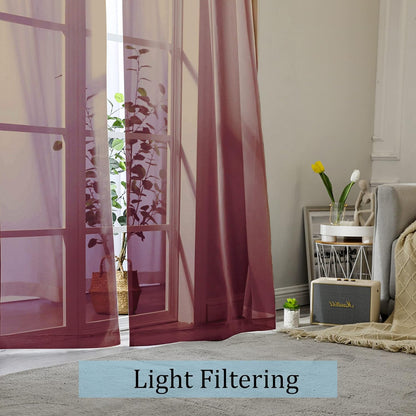 OWENIE Sheer Curtains 84 inches Long 2 Panels Set for Living Room/Bedroom, Rod Pocket Voile Sheer Panel Drapes, White, 2pcs, Each 42" W x 84" L - Colors B