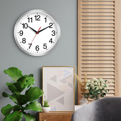 Rohioue Wall Clock Modern 8 Inch Battery Operated Silent Non Ticking Small Analog Clock for Living Room Office Home Bedroom Kitchen Bathroom(Black)