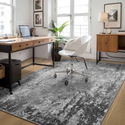 Ompaa 2x6 Rug Runners for Hallways Kitchen Runner Rug Non Slip Washable Grey Long Runner Rugs with Rubber Backing Soft Abstract Carpet Runner for Hallways, Kitchen, Bedroom, Bathroom, Entryway - Colors A