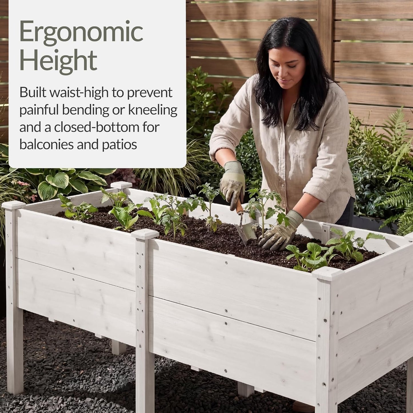 Best Choice Products 72x24x30in Raised Garden Bed, Elevated Wood Planter Box Stand for Backyard, Patio, Balcony w/Divider Panel, 6 Legs, 300lb Capacity - Natural