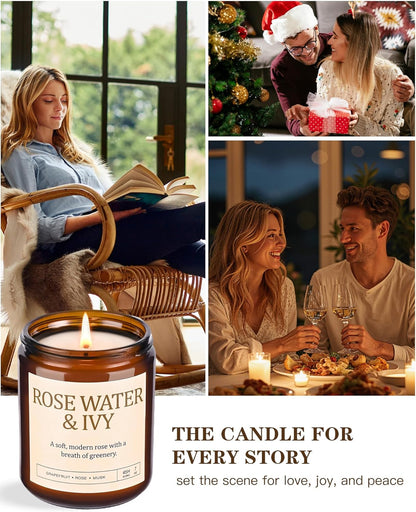 4 Pack Scented Candles Gifts for Women: 28oz Natural Soy Candles for Home Scented, Up to 200H Burning, Aromatherapy Candle Set, Jar Candle Gift Set for Spa Bath Meditation Birthday Valentine's Gifts