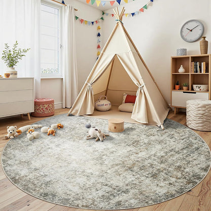 8x10 Area Rugs for Living Room Rug Washable: Abstract Large Rug for Dining Room Bedroom Carpet Non Slip 8 by 10 Indoor Modern Nursery Home Office Blue Grey