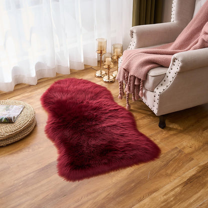 EasyJoy Ultra Soft Fluffy/Fuzzy Shaggy Area Rug Faux Fur Chair Cover Seat Pad for Bedroom Floor Sofa Living Room (2 x 6 ft Sheepskin, Beige)