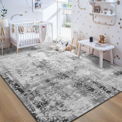 Ompaa 2x6 Rug Runners for Hallways Kitchen Runner Rug Non Slip Washable Grey Long Runner Rugs with Rubber Backing Soft Abstract Carpet Runner for Hallways, Kitchen, Bedroom, Bathroom, Entryway - Colors B