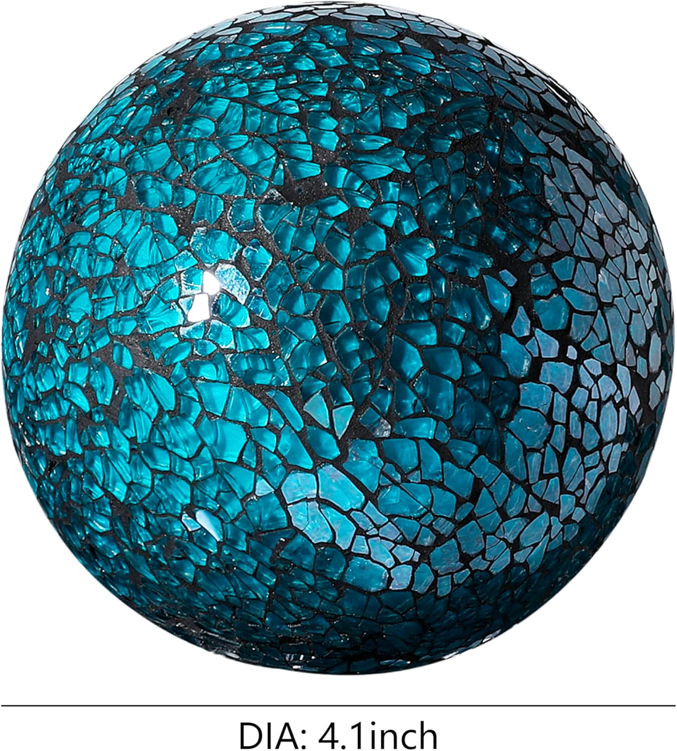 Decorative Mosaic Glass Orbs, 4 Inch Diameter, Set of 3 Sphere Balls, Rose Gold (Gold)