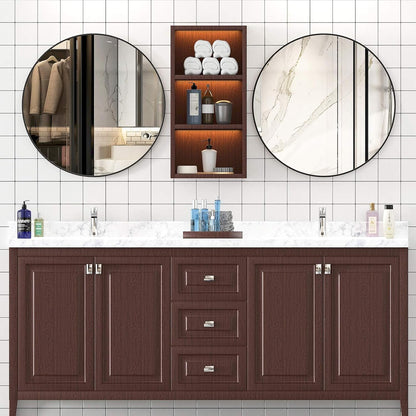 USHOWER Bathroom Mirrors for Over Sink, 36 Inch Circle Mirror with Metal Frame, Black Wall Mirror for Vanity, Entryway, Living Room, Hallway and Bedroom Decor