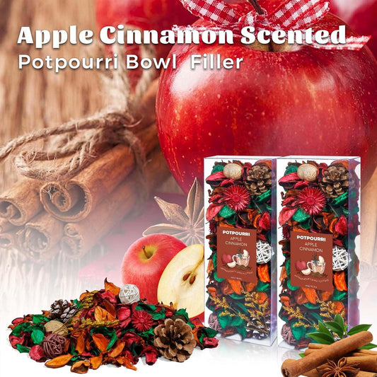 STRN Potpourri Bowl Filler with Essential Oil – Cinnamon & Apple Scented Dried Flower Bags, Bowl Vase Filler, Decorative Potpourri for Vase or Bathroom – Long-Lasting Fresh Aroma Gift for Home Decor