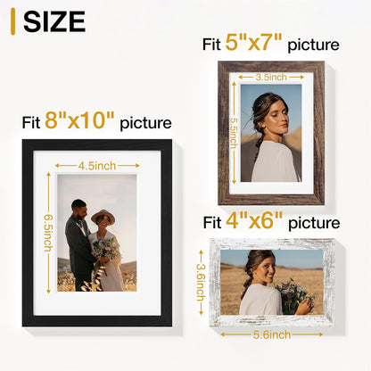 Vittanly 15 Pack Picture Frames Collage Wall Decor for Mounting or Tabletop Display, Gallery Frame Set for Family, Multi Sizes Including 3pcs 8x10, 6pcs 5x7, 6pcs 4x6, Black