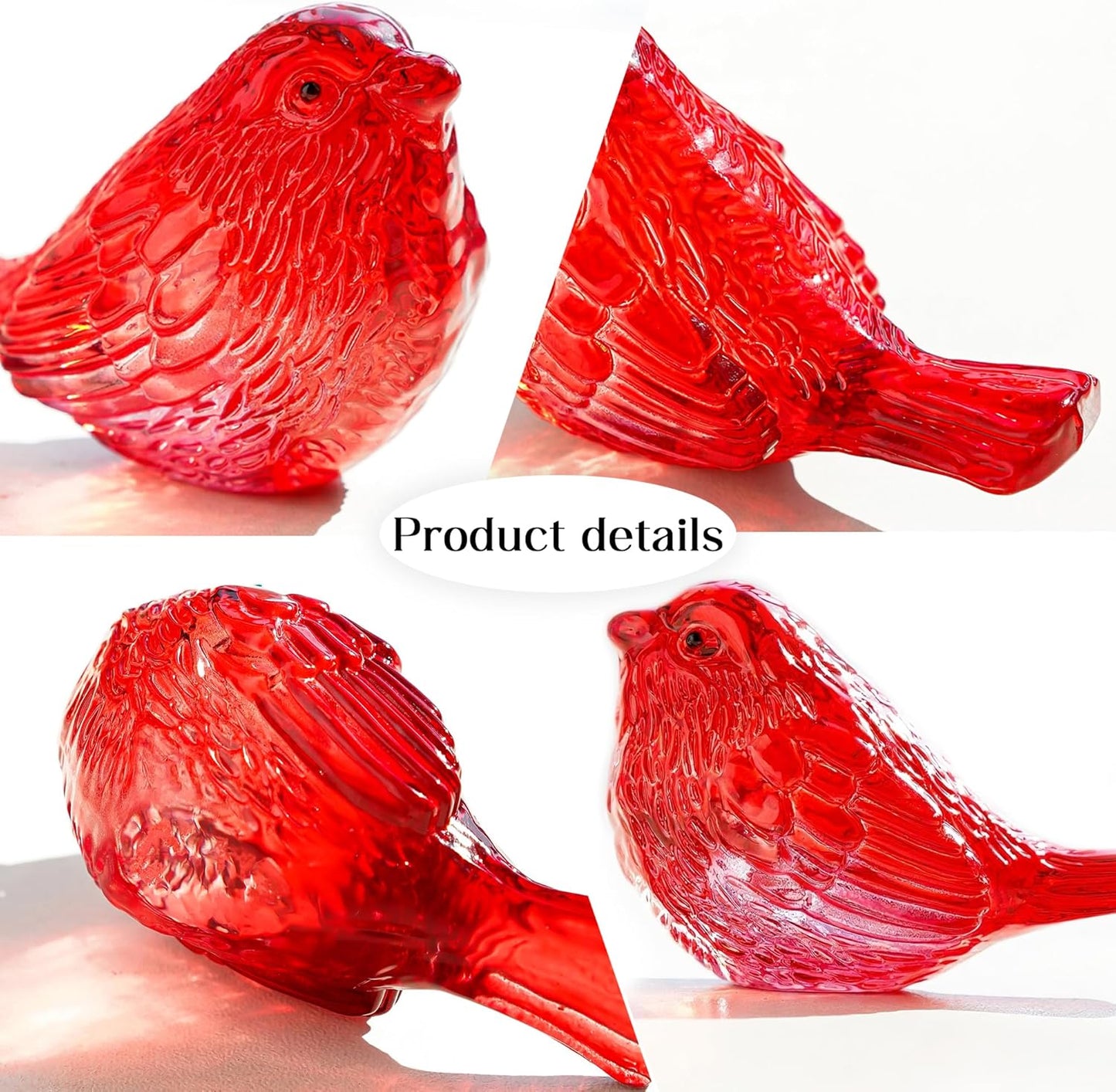 H&D HYALINE & DORA Blue Glass Bird Figurines Bird Gifts for Bird Lovers Women Crystal Glass Animal Figurine Collectible for Home Shelf Decor