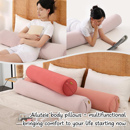 Body Pillow for Adults,Long Round Pillow,Big Cylindrical Pillow,Large Full Bolster Pillows for Side Sleepers (Steel Gray, 47.24"*7.87")