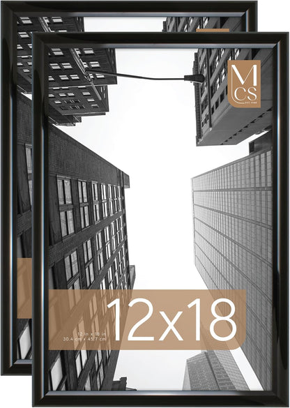 MCS Trendsetter 24x36 Poster Frame Black High-Gloss, Vertical & Horizontal Wall Hanging Large Picture Frame for Photos, Posters & Art Prints (1-Pack)