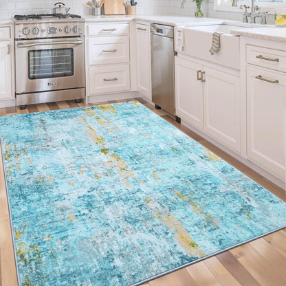 Ompaa 2x6 Rug Runners for Hallways Kitchen Runner Rug Non Slip Washable Grey Long Runner Rugs with Rubber Backing Soft Abstract Carpet Runner for Hallways, Kitchen, Bedroom, Bathroom, Entryway - Colors B