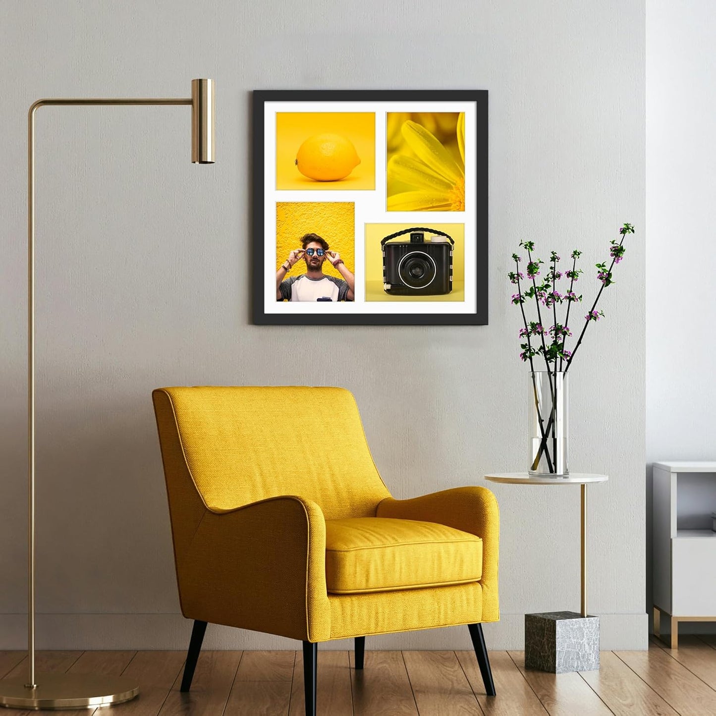 DUENPY 14x26 Collage Picture Frame 4x6 Collage Picture Frame Displays Twelve 4x6 inch Photos Available Horizontal Wall Mounting Display and Vertical Black - Colors A