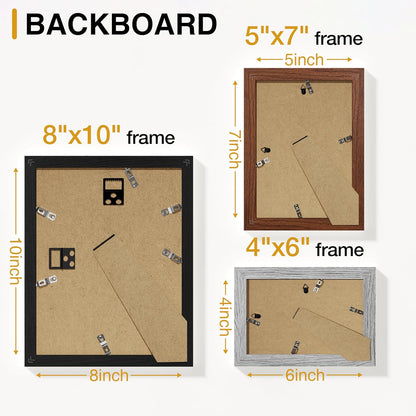 Vittanly 15 Pack Picture Frames Collage Wall Decor for Mounting or Tabletop Display, Gallery Frame Set for Family, Multi Sizes Including 3pcs 8x10, 6pcs 5x7, 6pcs 4x6, Black