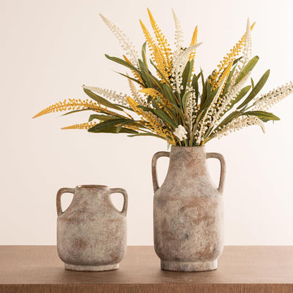 Mitt&Ditt Ceramic Flower Vase with Handles, 11 inch Tall Vase for Centerpieces, Large Decorative Terracotta Vases, Farmhouse Rustic Vases for Home Decor, Living Room, Table, Neutral