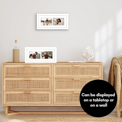 Americanflat 4x6 Collage Picture Frame with Shatter-Resistant Glass - Fits Five 4x6 Photos or Use as One 11x14 Picture Frame - Signature Collection - Collage Frames for Wall Display - Black
