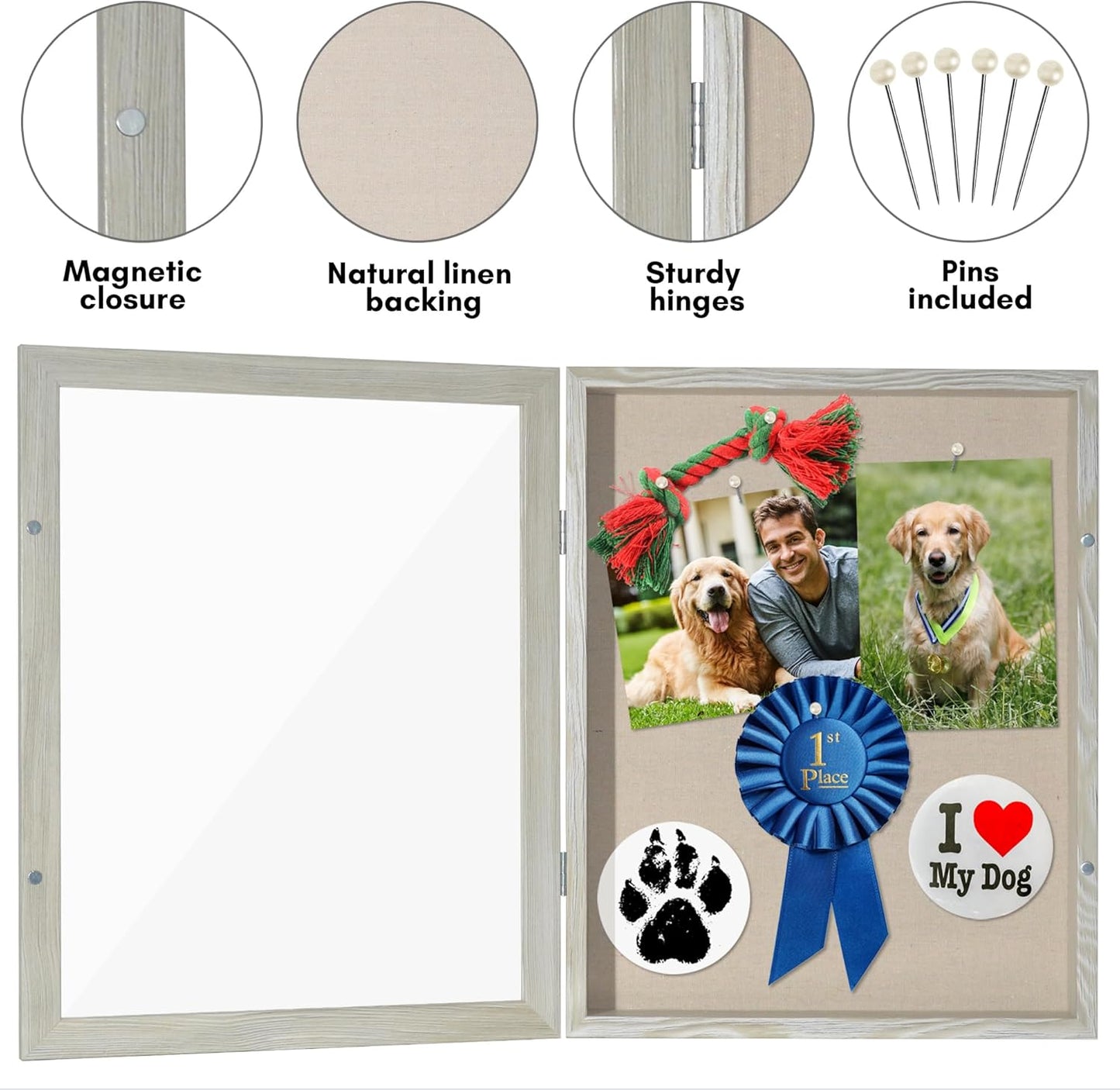Americanflat Front Opening 11x14 Shadow Box Frame with Shatter-Resistant Glass - Silhouette Collection - Shadow Box Display Case for Tabletop and Wall Display - Black