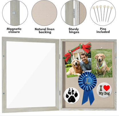Americanflat Front Opening 11x14 Shadow Box Frame with Shatter-Resistant Glass - Silhouette Collection - Shadow Box Display Case for Tabletop and Wall Display - Black