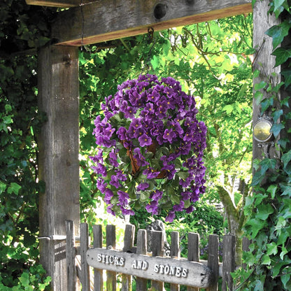 INQCMY Artificial Fake Hanging Plants Flowers Basket for Spring Summer Outdoor Outside Decoration,Faux Silk Begonia Flower in Planter Look Real UV Resistant for Home Porch Patio Balcony Yard Decor