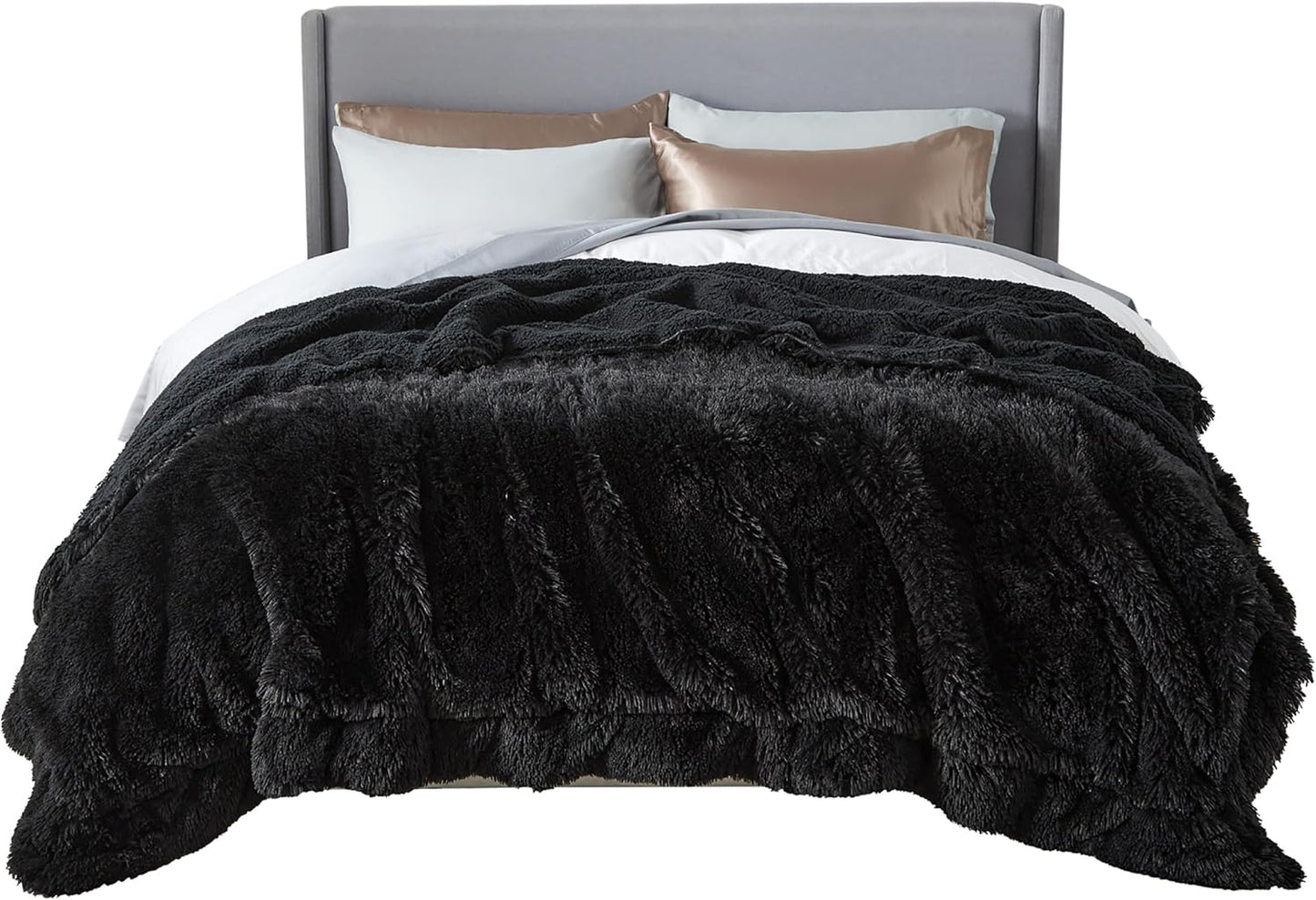Bedsure GentleSoft Fluffy Fuzzy Faux Fur Throw Blanket for Couch, Soft Sherpa Fleece Cozy Gifts for Women, Plush Bed Blanket Room Decor for Men, Thick Warm Minky Teen Gifts Winter Bedding