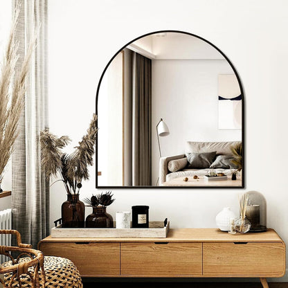 FICTOR Bathroom Mirror for Wall, Arched Vanity Bathroom Mirror for Over Sink, Metal Framed with HD Shatter-Proof Glass for Entryway, Living Room,Bedroom(2 Pack 24” x 36”, Black)